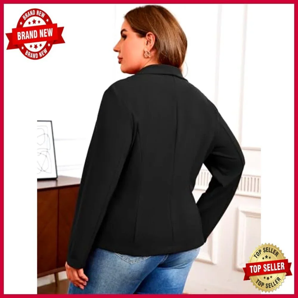 Plus Size Oversized Vest Blazer for Business Casual Work Outfits